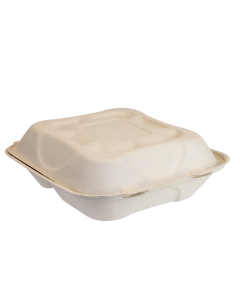 8x8x3 3-Comp Fiber Nat Clamshell