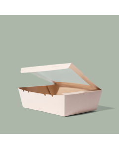 Large Better Box #3, Compostable Bamboo kraft w/ Clear PLA Window, 200/cs