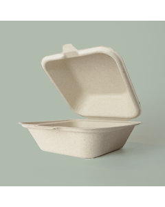 6" x 6" Farmer's Fiber Collection Compostable Clamshell, 400/cs