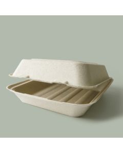 9" x 9" Farmer's Fiber Collection Compostable Clamshell, 200/cs